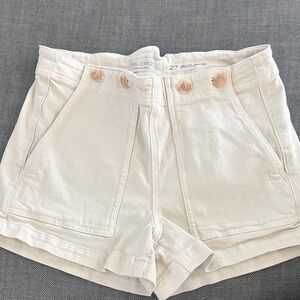 Pilcro High Waist Cream Women's Shorts